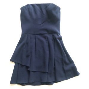 Black Halo Navy Blue strapless corset dress New